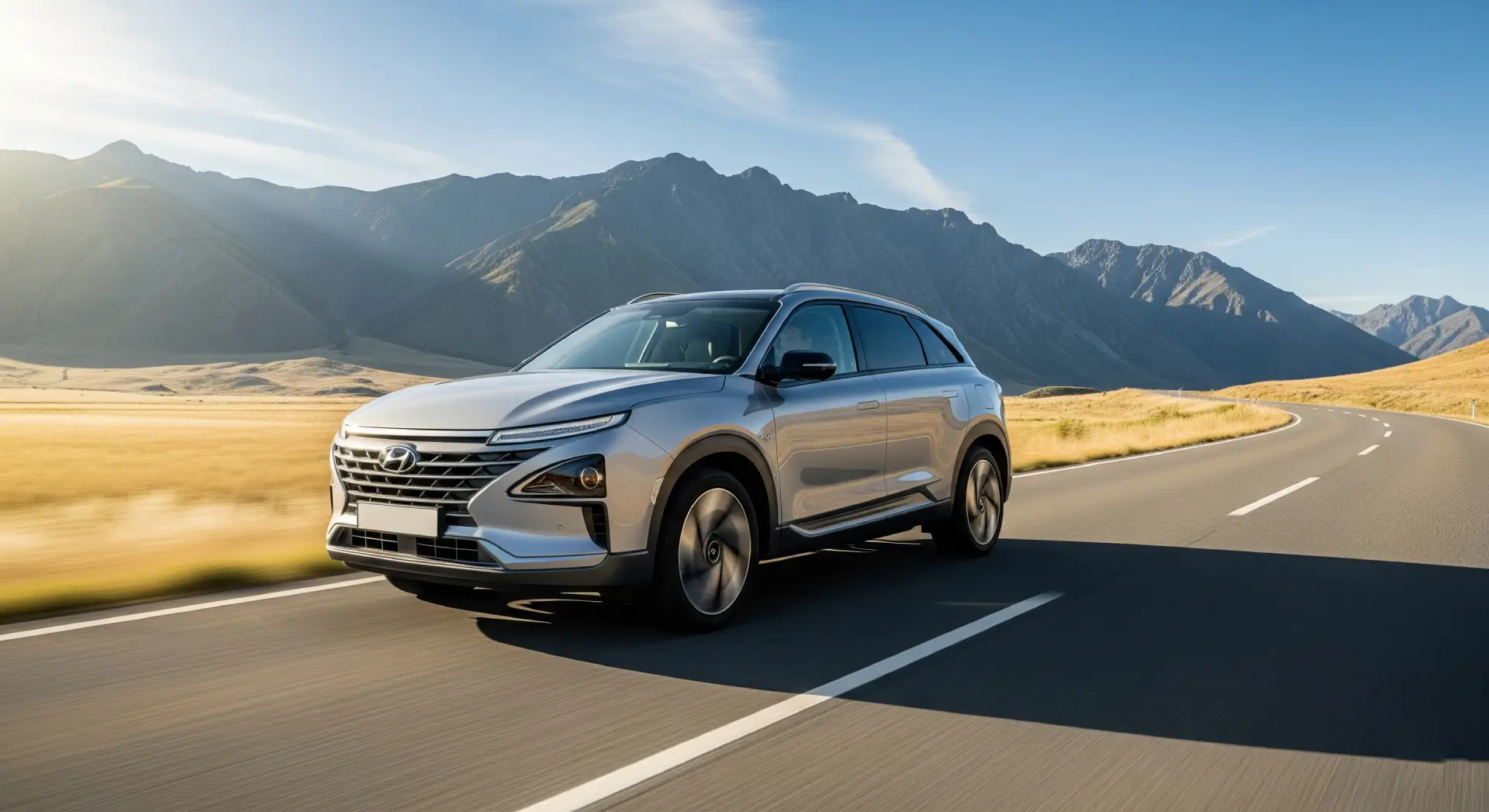 Hyundai NEXO hydrogen fuel-cell SUV on road