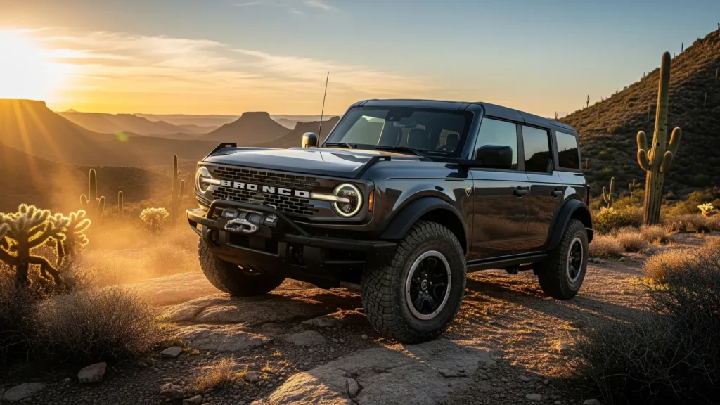 2025 Ford Bronco front view with bold grille design