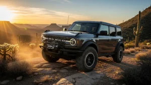 2025 Ford Bronco front view with bold grille design