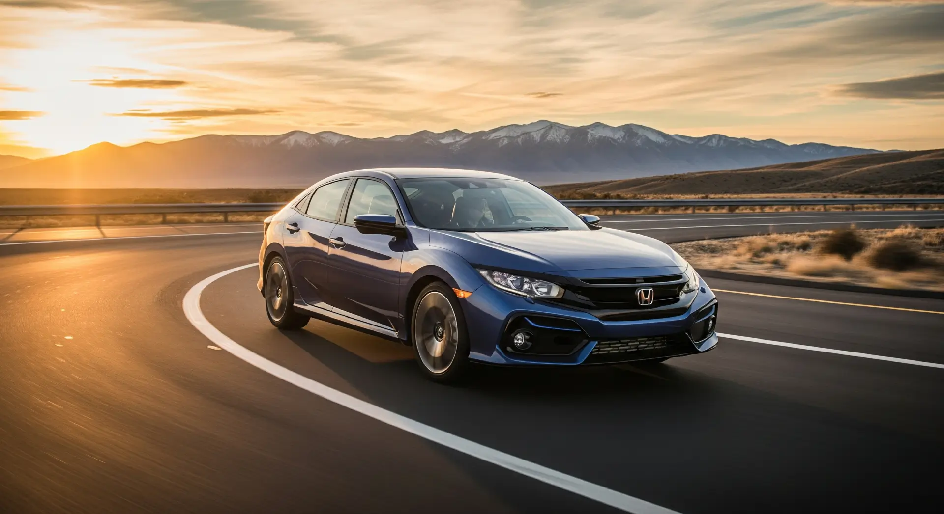Honda Civic on the highway demonstrating smooth handling.