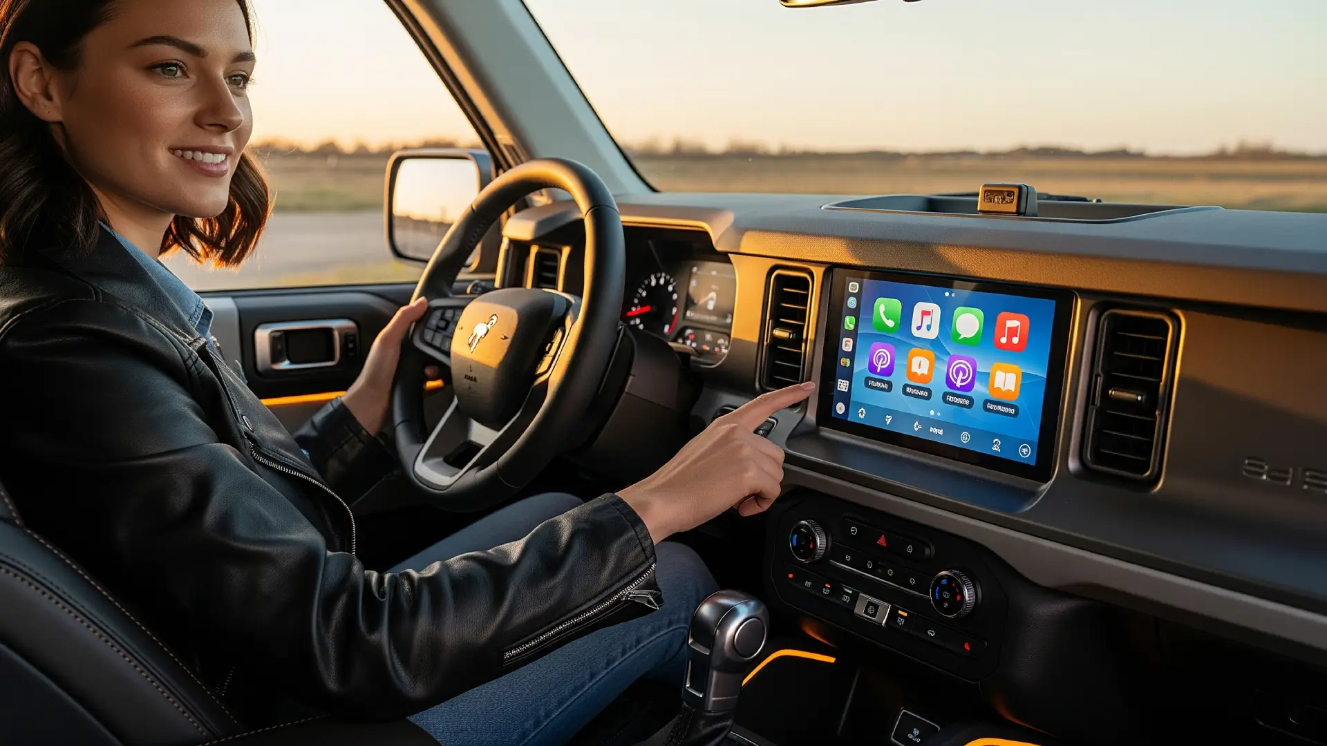 Interior view of Ford Bronco with 13.2-inch touchscreen