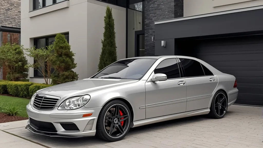 A previous-generation used AMG S63 4MATIC parked in an upscale residential setting.