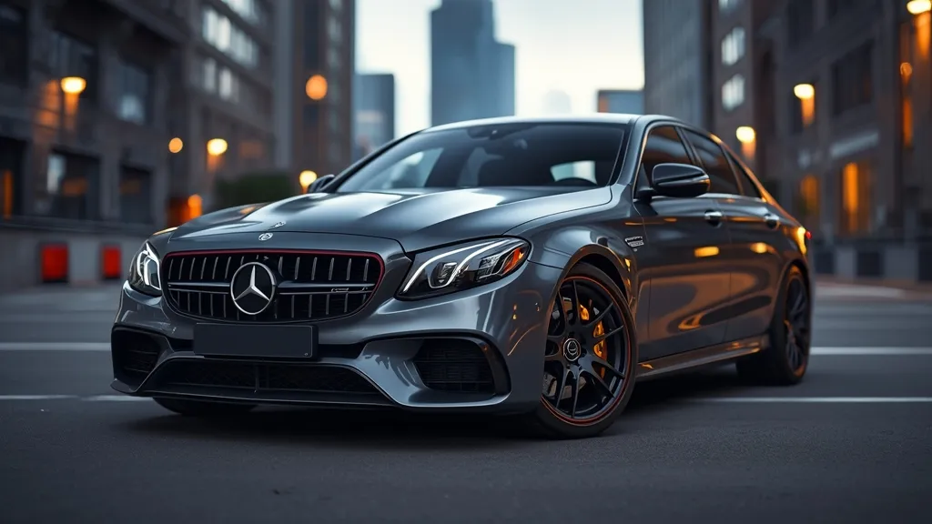 Mercedes-AMG E63 S sedan showcasing its powerful M177 V8 engine and aggressive Panamericana grille design.