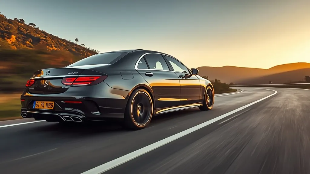 Mercedes-AMG S65 driving gracefully on an open highway, showcasing its elegant performance sedan profile.