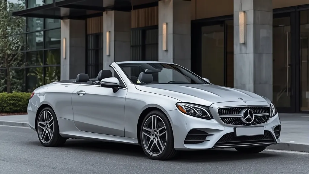 Used Mercedes-Benz E400 Cabriolet parked, symbolizing a smart luxury car purchase and excellent value.