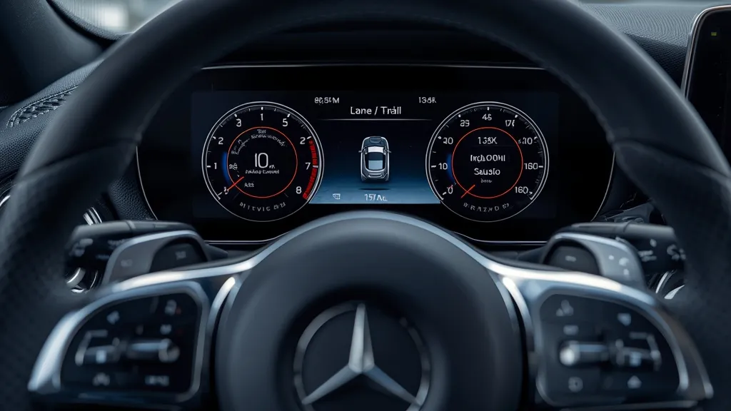 Mercedes C-Class 2024 advanced driver-assistance systems dashboard view, highlighting safety features.