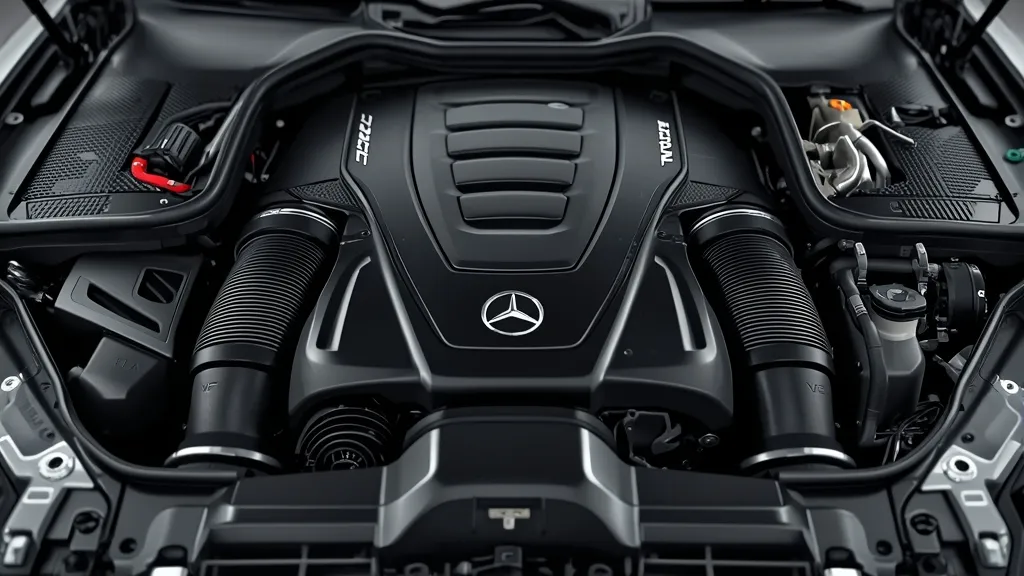 Mercedes E-Class W213 engine bay, clean and showcasing advanced engineering of its powerful engine options.