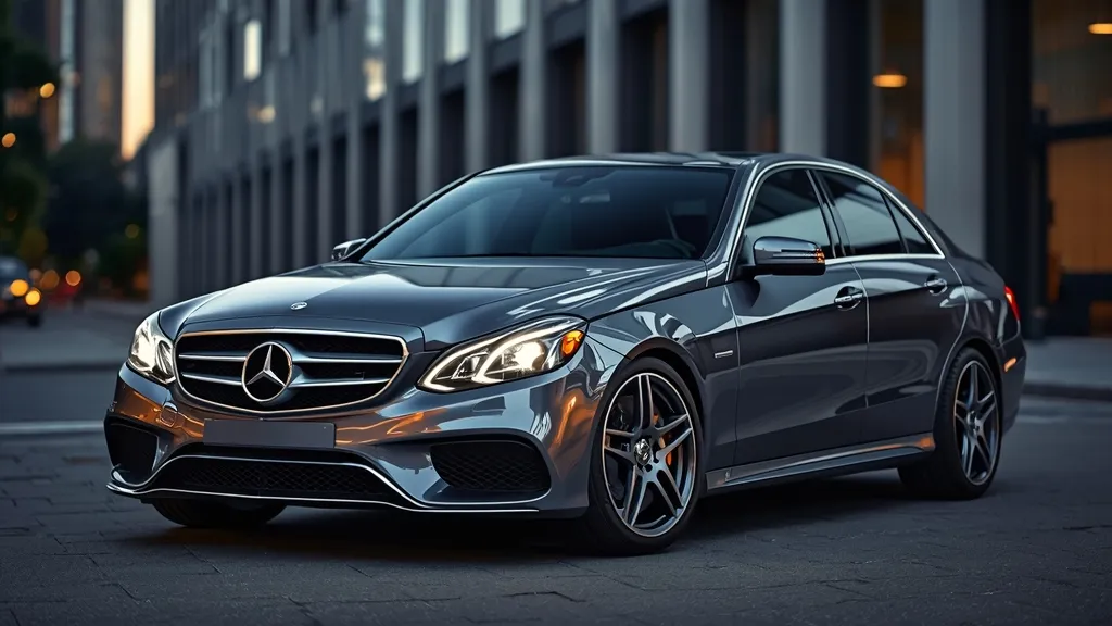 Mercedes E250 AMG Line W212 facelift, sleek executive sedan with sporty styling, grey metallic paint.