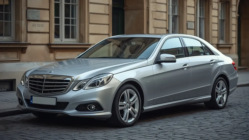 Mercedes E250 Sedan W212 pre-facelift exterior, showcasing classic executive design and elegant lines.