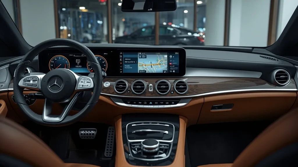 Mercedes E300 2024 interior technology featuring the immersive MBUX Superscreen.