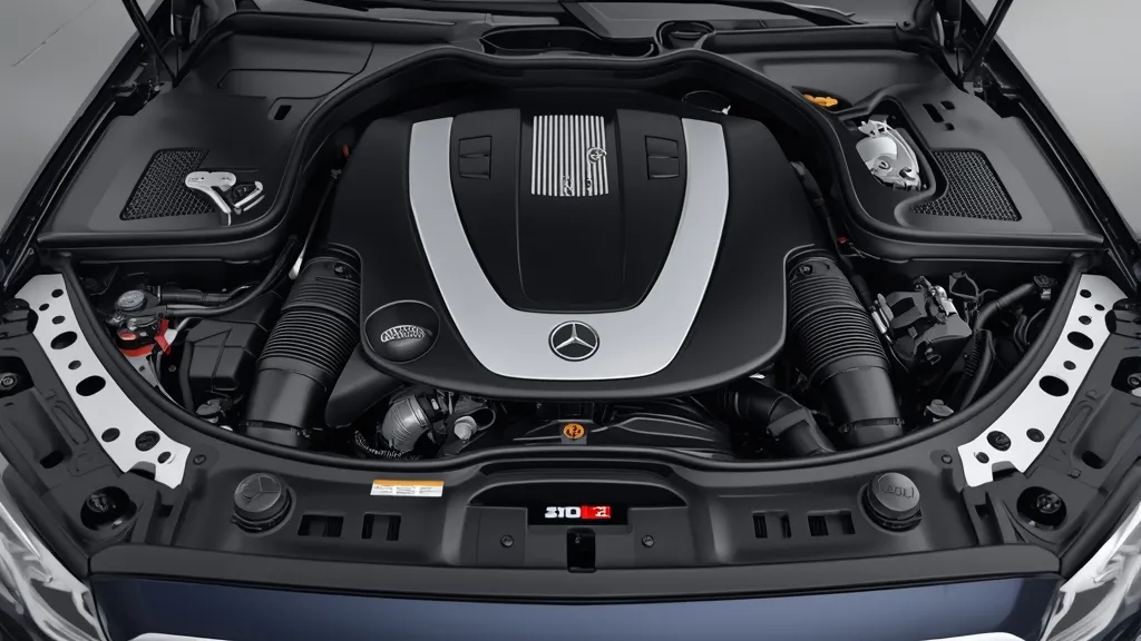 Mercedes 3.0L V6 biturbo engine in an E400 4MATIC, showcasing its powerful and refined engineering.