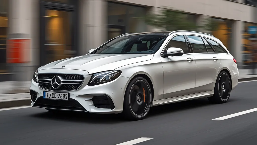 Facelift Mercedes E63 S AMG W212 4MATIC wagon, displaying modern single-headlight design and aggressive stance.