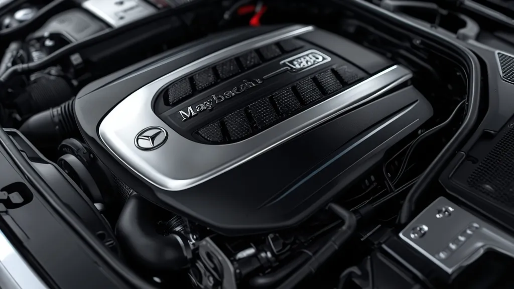 Mercedes-Maybach S 680 V12 engine bay, showcasing intricate engineering and luxury power.
