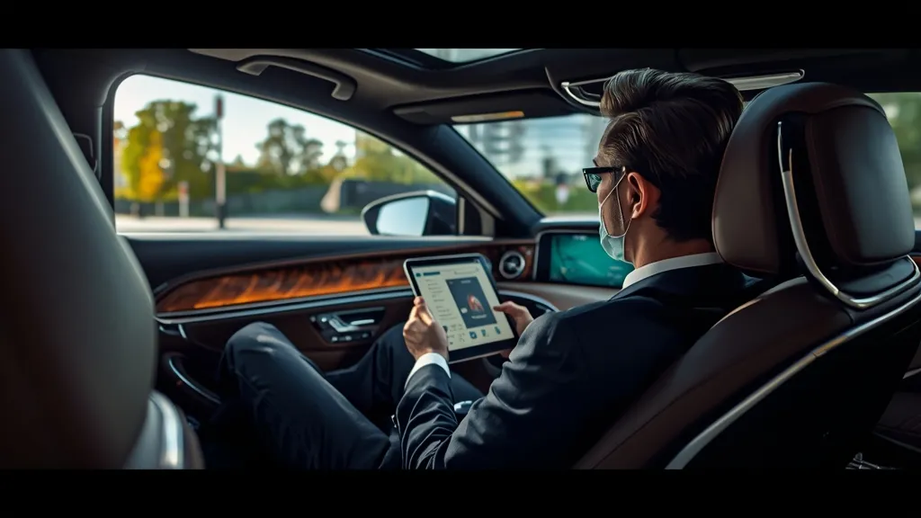 Chauffeur driven experience in Mercedes-Maybach S680 V12, executive rear seating comfort, advanced technology.