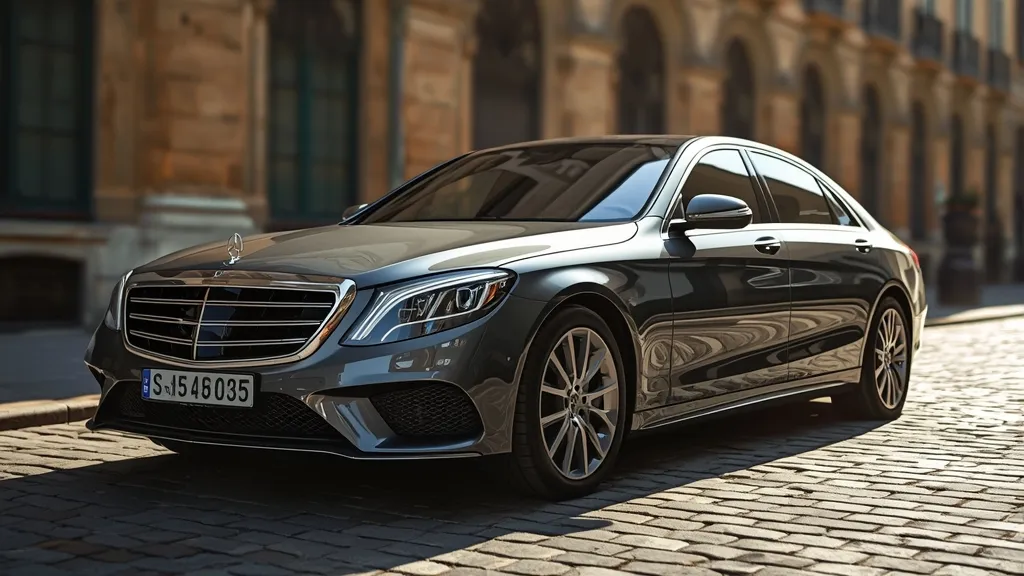 Elegant Mercedes S350 Luxury Sedan in a city setting, showcasing its timeless design and prestige.