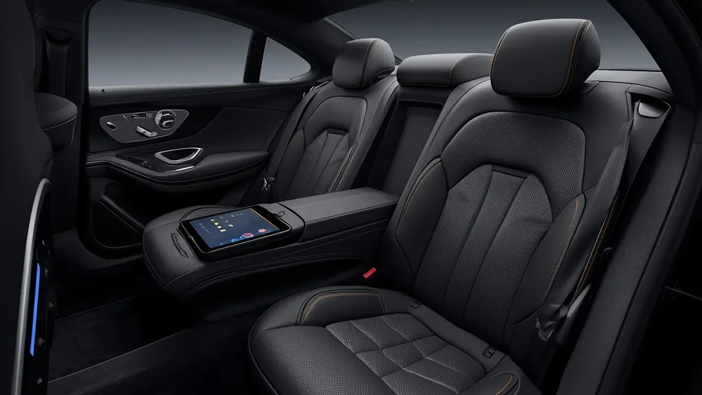 Mercedes S500 2024 rear seat, executive package, premium amenities, comfort, spacious.