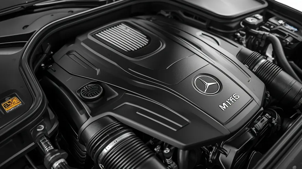 Powerful 4.0L twin-turbo V8 engine bay of the Mercedes S560 Coupe, showcasing engineering.