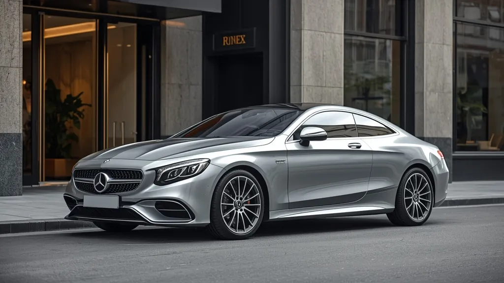 Mercedes S560 Coupe parked in a sophisticated urban setting, embodying luxury and presence.