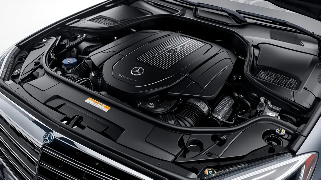 Powerful 4.0-liter twin-turbo V8 engine with EQ Boost system in the Mercedes S580 4MATIC.