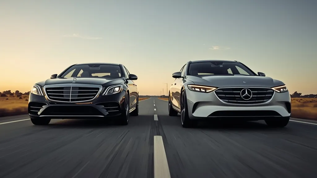 Side-by-side comparison of the Mercedes-Benz S-Class (W223) and the all-electric EQS luxury sedans.