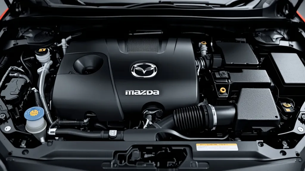 Detailed view of the 2013 Mazda 3 Skyactiv-G engine, highlighting its clean, efficient design.