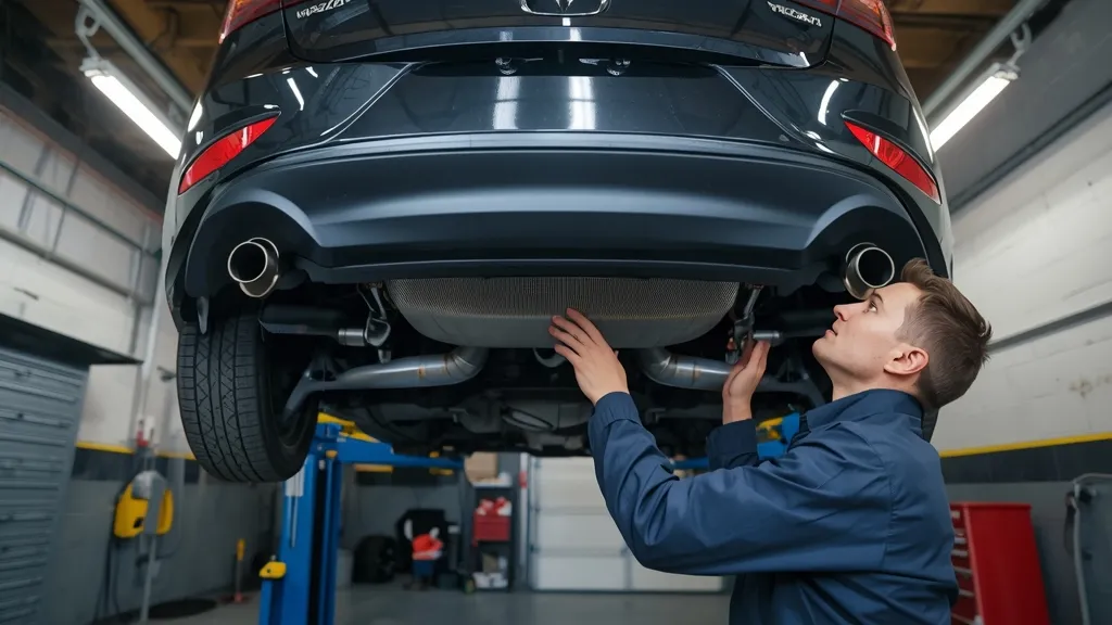 Mechanic inspecting a 2015 Mazda 3 on a lift, symbolizing reliability and routine maintenance for long-term ownership.