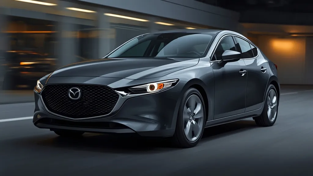 2022 Mazda 3 sedan in Polymetal Gray, showcasing sleek Kodo design and premium compact car appeal.