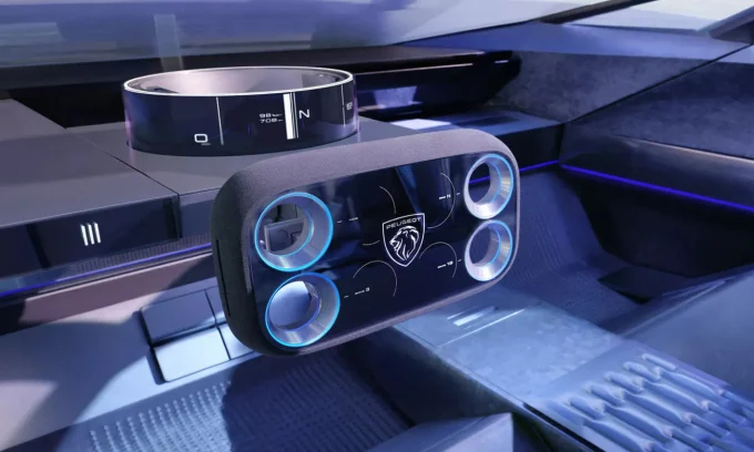 Peugeot Hypersquare, new steering wheel, electronic steering, 208 generation, automotive innovation, square steering wheel, future car interior 2