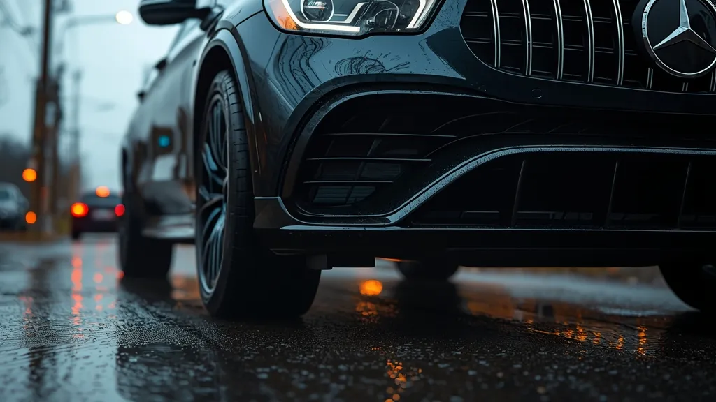 The first-generation Mercedes-AMG GLC 63 S in obsidian black, showcasing its aggressive V8-powered stance and quad exhaust tips.