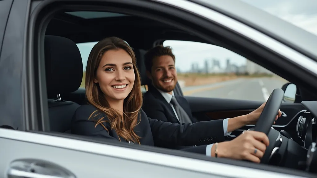 A person happily driving a new Mercedes-Benz GLC 200 4MATIC, symbolizing the benefits of a lease deal.