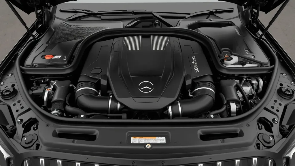 48-volt mild-hybrid SUV engine bay of the 2024 Mercedes GLC 300, showcasing advanced engineering.