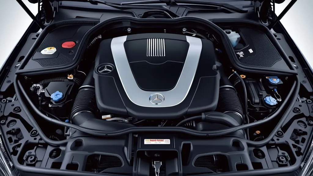 Close-up of the GLC 300 4MATIC engine bay, showcasing the mild hybrid system and integrated starter-generator.