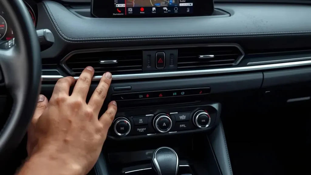 Mazda Connect infotainment system screen and commander knob in a Mazda 3 Sedan, showing intuitive control and clear display.