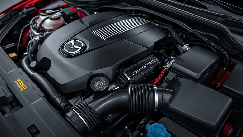 Mazda 3 Skyactiv-G 2.5T engine bay, showcasing the powerful turbocharged engine for performance.