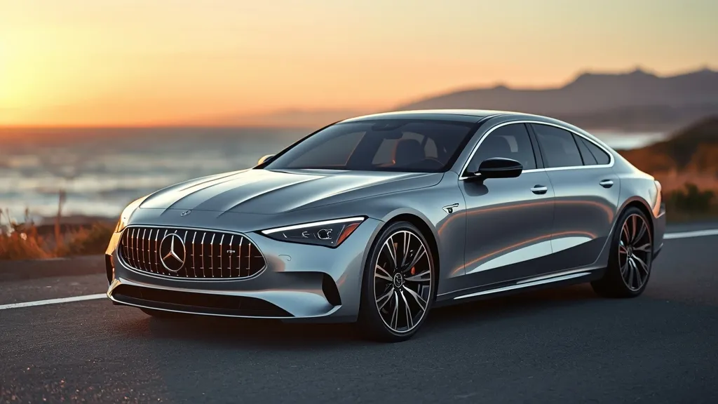 Mercedes EQS electric luxury sedan parked majestically at sunset, showcasing its sleek, futuristic design.