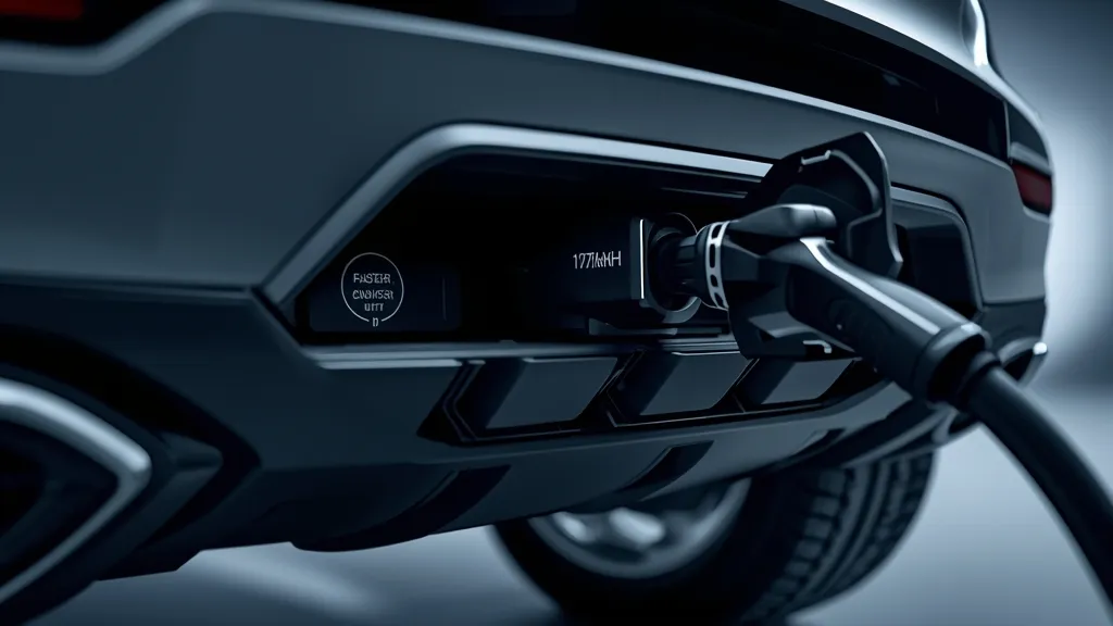 Detailed view of the Mercedes EQS 107.8 kWh battery pack and fast-charging port, highlighting its substantial capacity.
