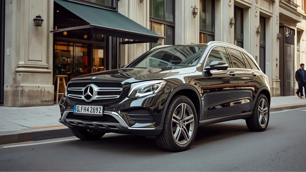 Mercedes GLC 200 4MATIC parked in an urban setting, showcasing elegant exterior design.