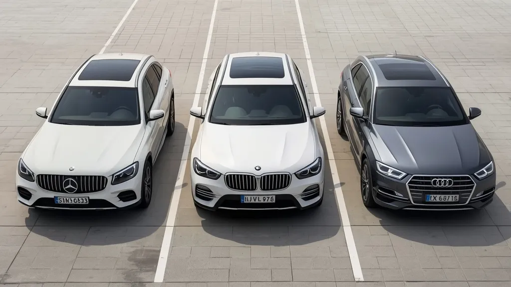 Mercedes GLC 300 competitor pricing: Lineup of luxury compact SUVs, including GLC 300, BMW X3, Audi Q5.