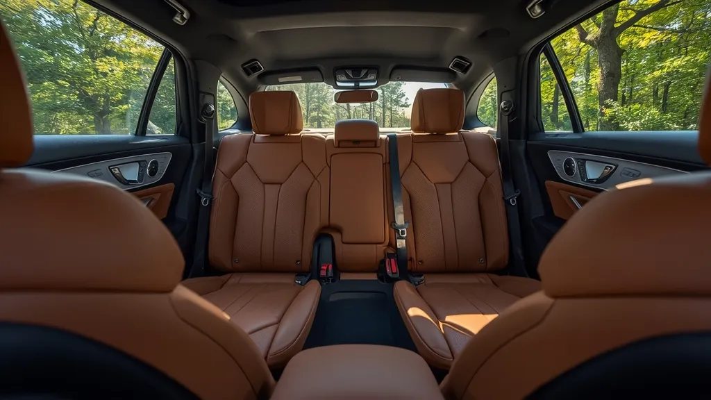 A view of the spacious rear seating area of the Mercedes GLC, highlighting the generous glc rear legroom and passenger comfort.