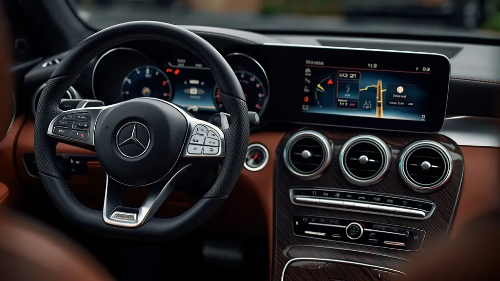 Mercedes GLC interior with premium optional packages, showcasing advanced infotainment and luxury features.