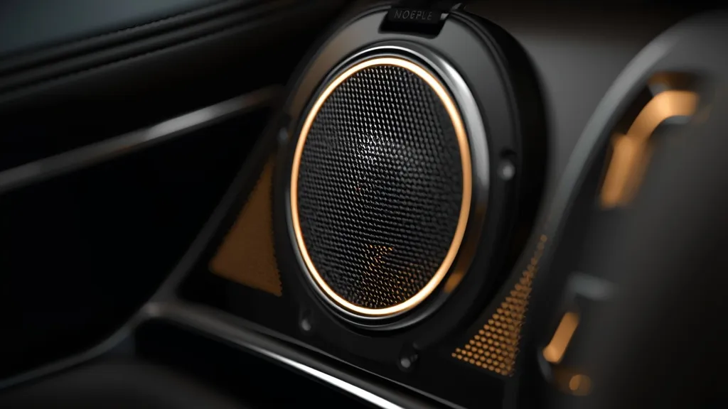 Immersive Burmester 4D surround sound system speaker grille inside the W223 Maybach interior, enhancing luxury audio.