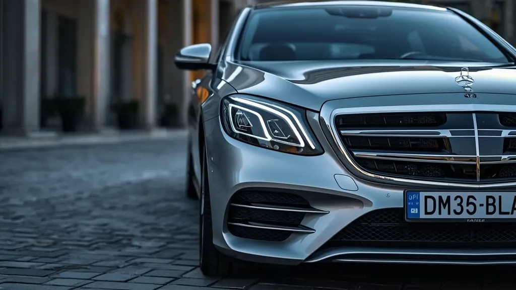 Mercedes S560 W222 exterior showcasing elegant design, Multibeam LED headlights, and updated grille.