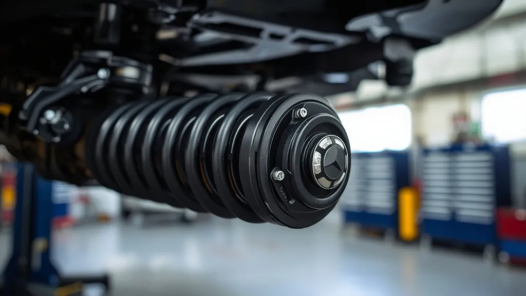 A worn AIRMATIC suspension strut for a Mercedes S63 AMG W221, illustrating a common repair.