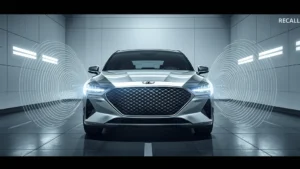 Genesis G90 recall, luxury sedan recall, automatic emergency braking, radar sensor issue, vehicle safety recall, silver paint radar interference, Hyundai luxury brand 1