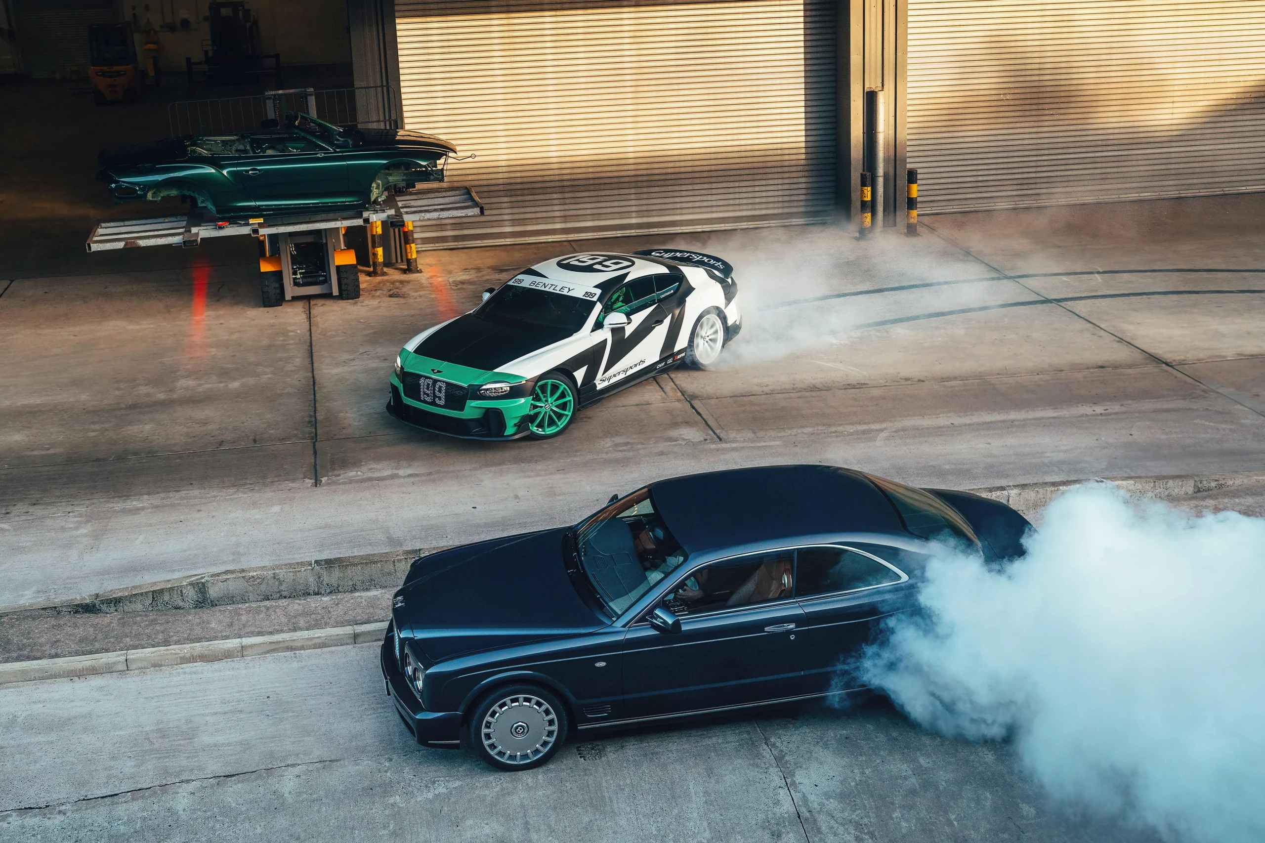 Bentley Supersports, Gymkhana, Travis Pastrana, Bentley Crewe factory, supercar drift, V8 twin turbo, luxury performance car 3