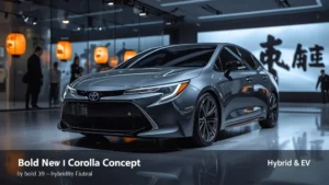Toyota Corolla, new Corolla design, 2025 concept car, hybrid Corolla, electric Corolla, Japan Mobility Show, automotive design, GR Corolla 1