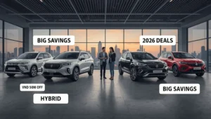 Vietnam car discounts, 2026 car incentives, Mitsubishi Destinator price, Suzuki Fronx promotion, BYD Seal 5 offer, Skoda Kushaq deal, new cars Vietnam 1