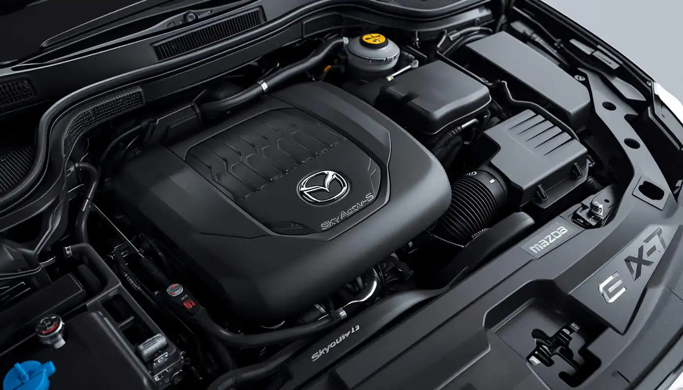 Mazda CX-5 engine bay with Skyactiv-G engine details and components
