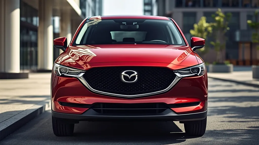 Elegant front three-quarter view of the Mazda CX-5, highlighting its sophisticated Kodo design language.