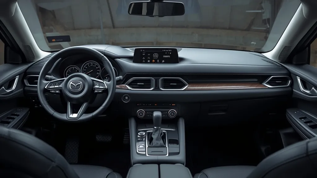 Luxurious interior of the Mazda CX-5, focusing on premium materials and minimalist design.